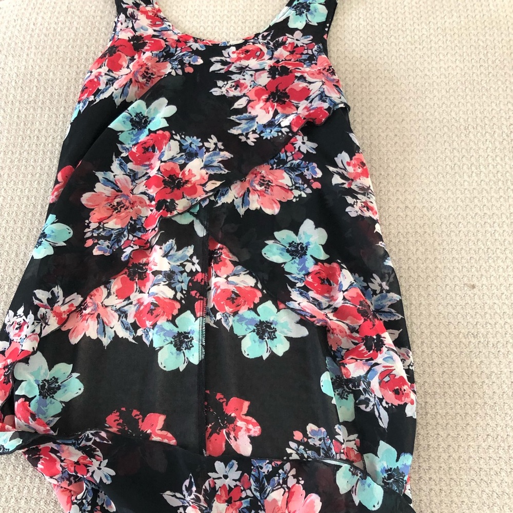 Flowered print tank top